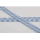 Schrgband Baumwolle 20mm Streifen hellblau