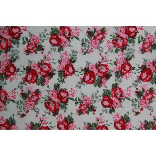 Baumwolle feine Rosen weiss