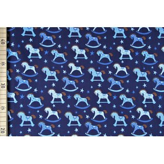 Baumwolle Schaukelpferd dunkelblau