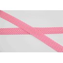 Schrgband Baumwolle 20mm Punkte rosa