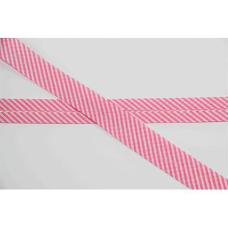 Schrgband Baumwolle 20mm Streifen rosa