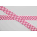 Schrgband Baumwolle 20mm Vichy-Karo rosa