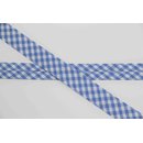 Schrgband Baumwolle 20mm Vichy-Karo blau