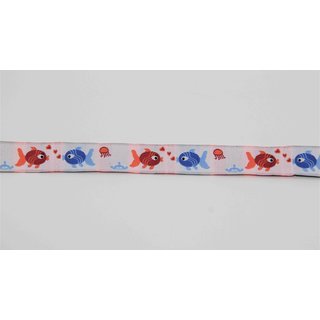 Webband 16mm Fische rot/blau