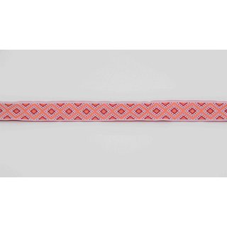 Jacquardborte 15mm Retro orange/rot