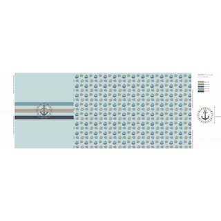 Panel Jersey Anker & Schiffe blau