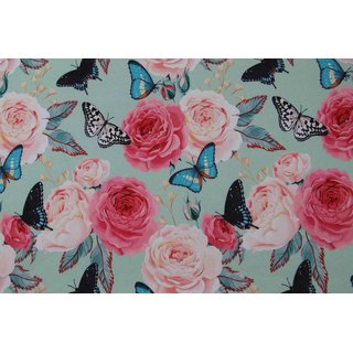 Jogging Sweat Schmetterlinge & Rosen mint