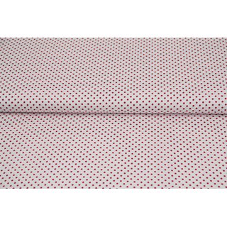 Baumwolle Punkte 2mm weiss/rot