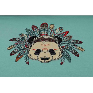 Panel Jersey Pandabr Indianer aqua-grn