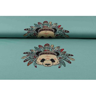 Panel Jersey Pandabr Indianer aqua-grn