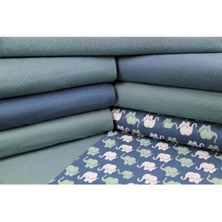 Jacquard feine Punkte admiralblau/pastellgrn