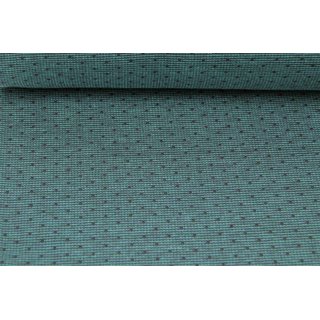 Jacquard liniert mit Punkten dunkelgrau/mint dunkel