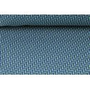 Jacquard grafisches Muster admiralblau/pastellgrn