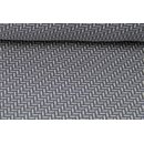 Jacquard grafisches Muster grau/weiss