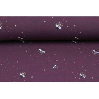 Sweat Glühwürmchen GLITZER bordeaux dunkel meliert