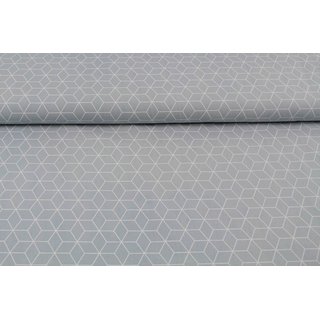 Baumwolle Grafische-Muster-Serie Hexagon hellgrau