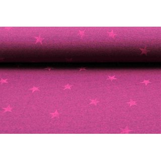 Wintersweat gestempelte Sterne pink meliert