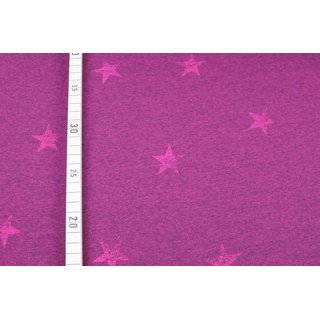 Wintersweat gestempelte Sterne pink meliert