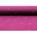 Wintersweat gestempelte Sterne pink meliert