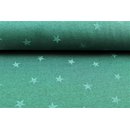 Wintersweat gestempelte Sterne grün meliert