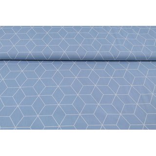 Baumwolle Grafische-Muster-Serie big Hexagon hellblau...