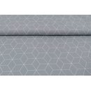 Baumwolle Grafische-Muster-Serie big Hexagon grau