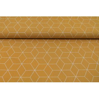 Baumwolle Grafische-Muster-Serie big Hexagon curry