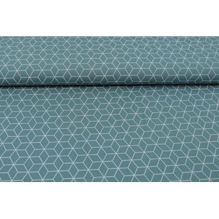 Baumwolle Grafische-Muster-Serie Hexagon grün pastell dunkel