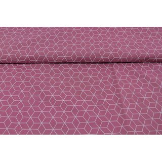 Baumwolle Grafische-Muster-Serie Hexagon himbeere