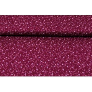 Baumwolle Trachten-Serie Blümchen bordeaux-rot