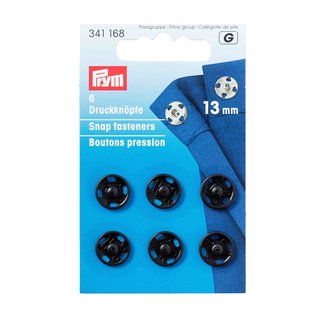 PRYM Annh-Druckknpfe 13mm 6 Stck schwarz