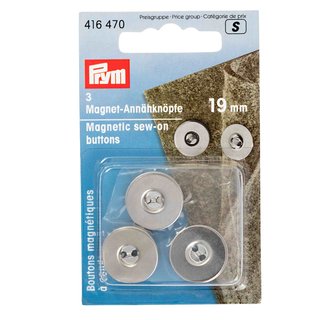 PRYM Magnet-Annhknpfe 19mm silberfarbig 3 Stck