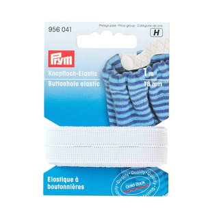 PRYM Knopfloch-Elastic Band 18mm weiss - 1m