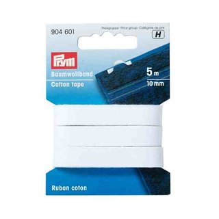 PRYM Baumwollband 10 mm weiss - 5m