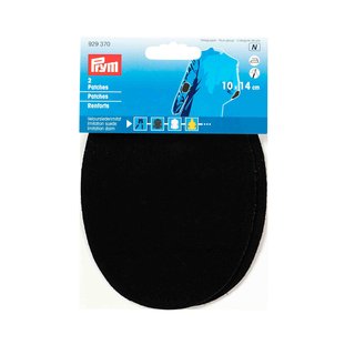 PRYM Patches Velourslederimitat - aufbgelbar - 10 x 14cm schwarz 2 Stck