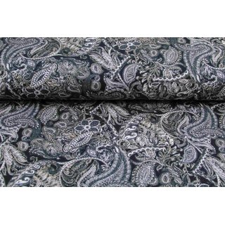 French Terry Chaos Muster Paisly schwarz/grau