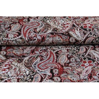 French Terry Chaos Muster Paisly rot/orange