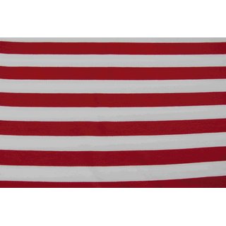 French Terry maritime Streifen breit weiss/rot
