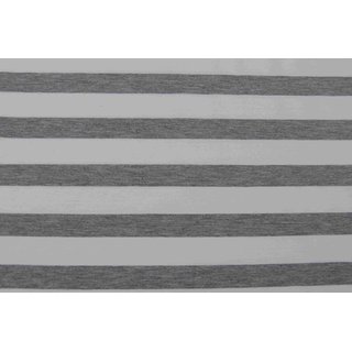 French Terry maritime Streifen breit weiss/hellgrau meliert
