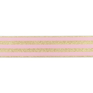 Glitzer-Gummiband Gold 40mm rosa