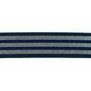 Glitzer-Gummiband Silber 40mm dunkelblau