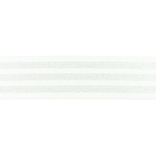 Glitzer-Gummiband Silber 40mm weiss-creme