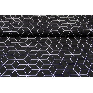 Baumwolle Grafische-Muster-Serie big Hexagon schwarz
