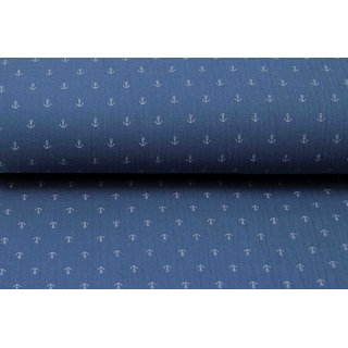 Musselin filigraner Mini-Anker blau