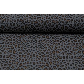 Musselin Leoparden-Muster dunkelgrau