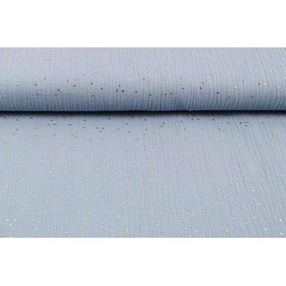 Musselin glänzende Gold-Dots hellblau