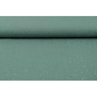 Musselin glänzende Gold-Dots pastellgrün