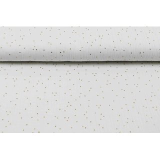 Musselin glänzende Gold-Dots creme-weiss