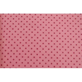 Filz 30x40cm bedruckt Punkte pastellrosa/rosa antik