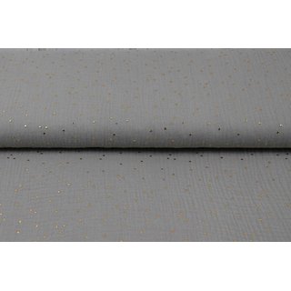 Musselin glänzende Gold-Dots taupe